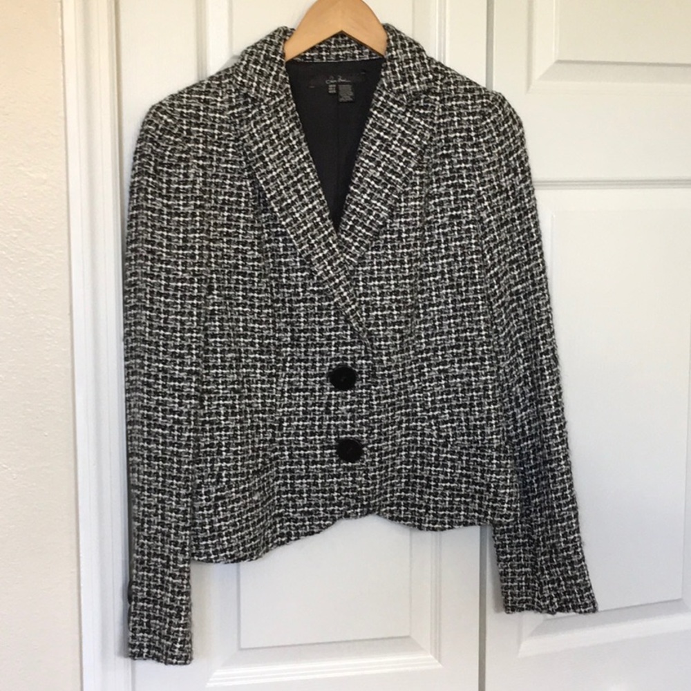 Tweed black and white blazer